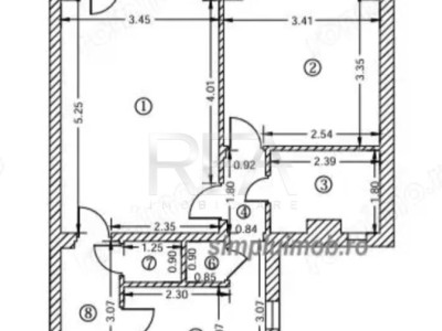 2 camere, 5/10, 54mp, anvelopat-Lujerului