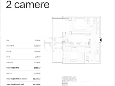 2 Camere etaj 5/12 PRIMA Astera - nZEB Bd Ghencea