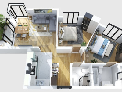 3 camere Ultracentral la 8 minute de Metrou
