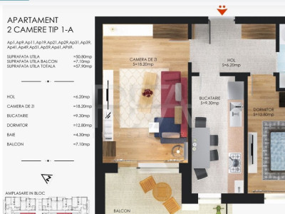 Apartament 2 camere/ Bloc nou /Cartier Solar Berceni