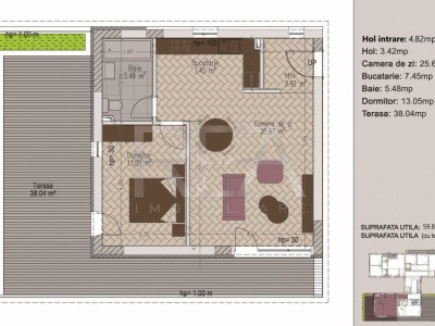 Apartament 2 Camere Terasa Imensa Timpuri Noi