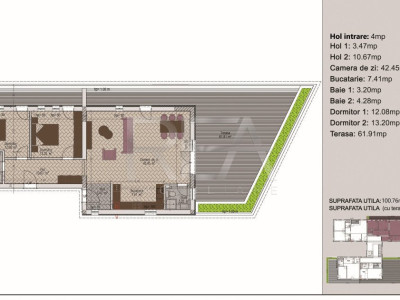 Apartament 3 Camere + Terasa Timpuri Noi