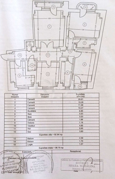 Apartament cu 4 camere cu vedere spre fântânile de la Piața Unirii