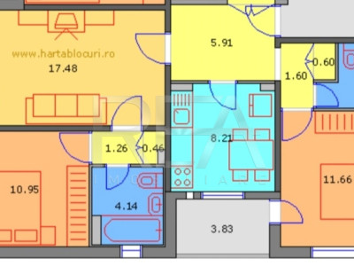 Apartament 3 camere, et 1/8-Veteranilor, Str Dreptatii