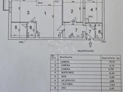 3 camere Teiul Doamnei, inst. schimb., et. 1, an 1983, 77 mp, renovat