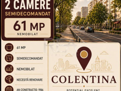2 camere Colentina, et. 2, an 1986, 61 mp